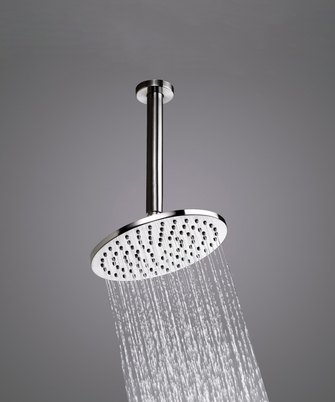 Unterputz-Thermostatdusche gebürstetes Nickel, Regendusche 200 mm Decke, Handbrause mit Wandhalter