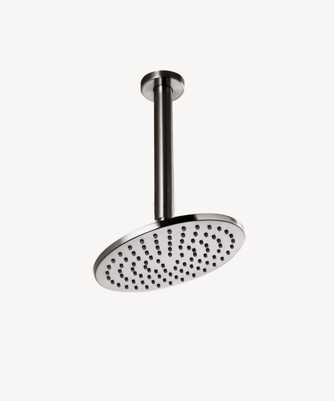 Unterputz-Thermostatdusche gebürstetes Nickel, Regendusche 200 mm Decke, Handbrause mit Wandhalter
