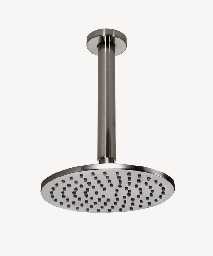 Unterputz-Thermostatdusche gebürstetes Nickel, Regendusche 200 mm Decke, Handbrause mit Wandhalter
