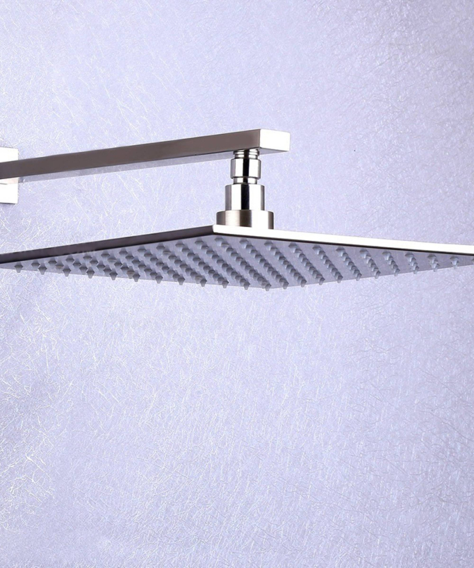 Unterputz-Duschsäule aus gebürstetem Edelstahl Nickel mit LED