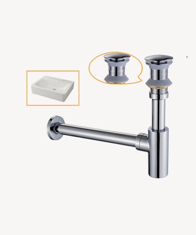 Waschtisch Siphon Flaschenform aus Messing