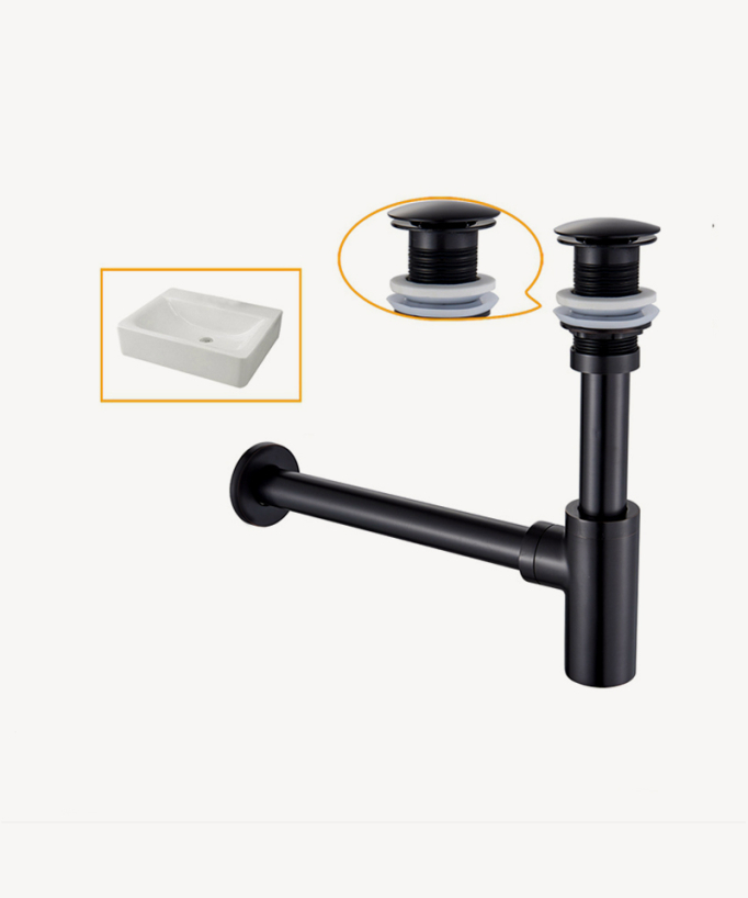 Waschtisch Siphon Flaschenform aus Messing