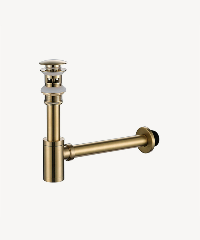 Waschtisch Siphon Flaschenform aus Messing