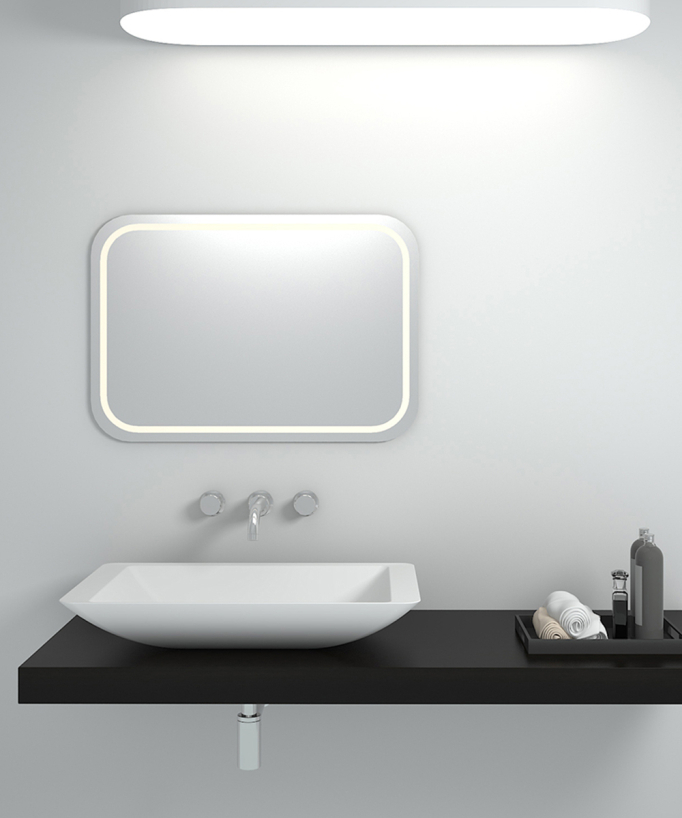 Aufsatzwaschbecken rechteckig Solid Surface Weiß Matt - Niari