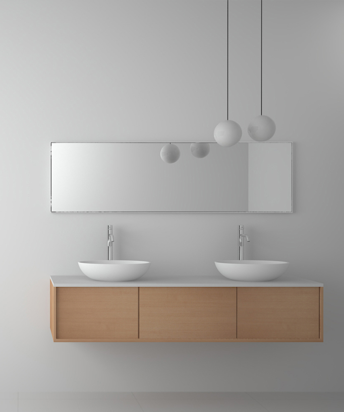 Aufsatzwaschschale oval Solid Surface Weiß matt - Tshikapa
