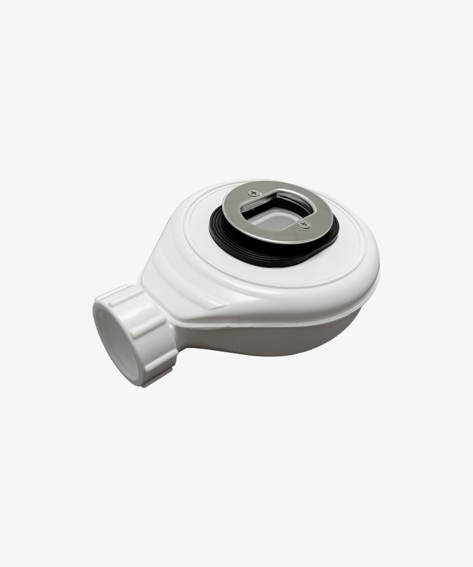 Duschwanne Weiß, Glatt-Finish Stone SMART, farblich passender Ablaufrost