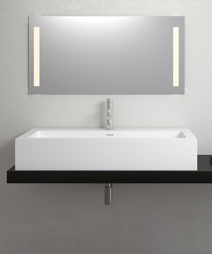 Aufsatz-Waschtisch rechteckig Solid Surface Weiß matt - Likasi
