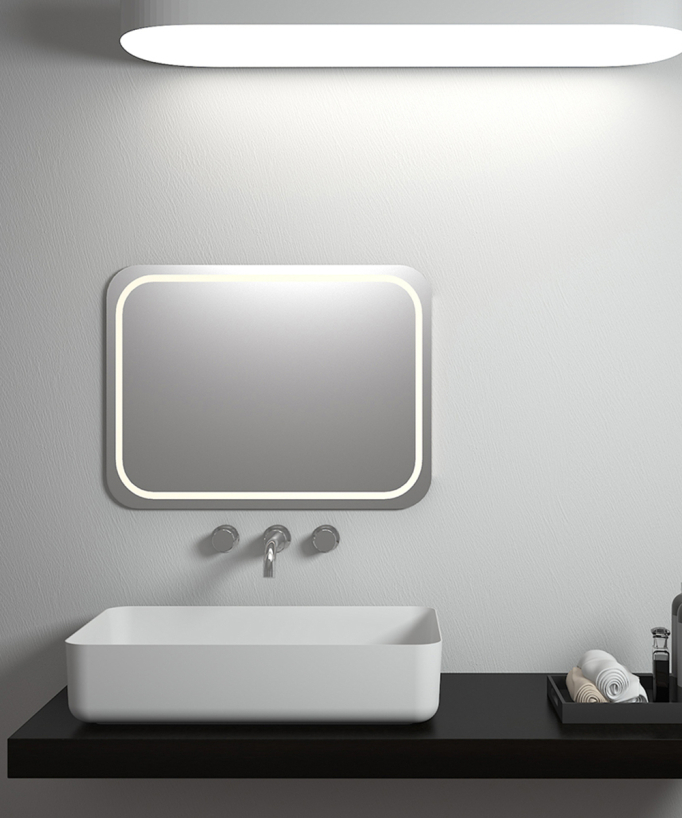 Aufsatzwaschbecken rechteckig Solid Surface Weiß matt – Kalemie