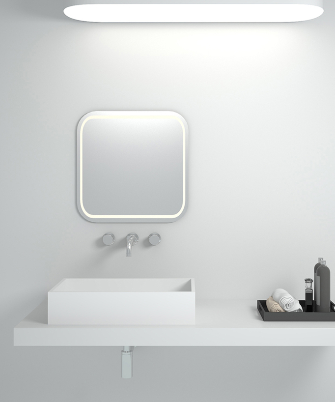 Rechteckiges Aufsatzwaschbecken aus Solid Surface, Mattweiß - Shanga