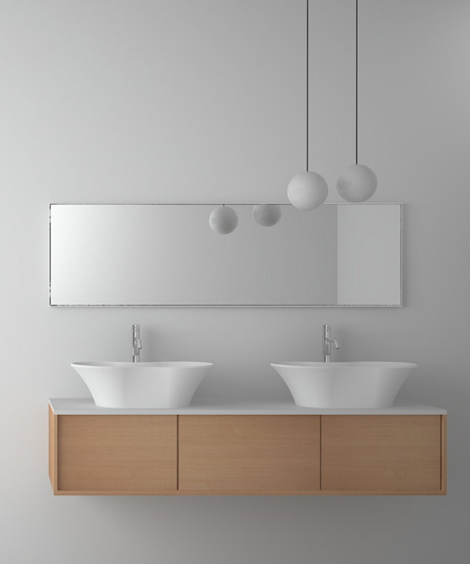Aufsatzwaschbecken oval aus Solid Surface, mattweiß – Kindu
