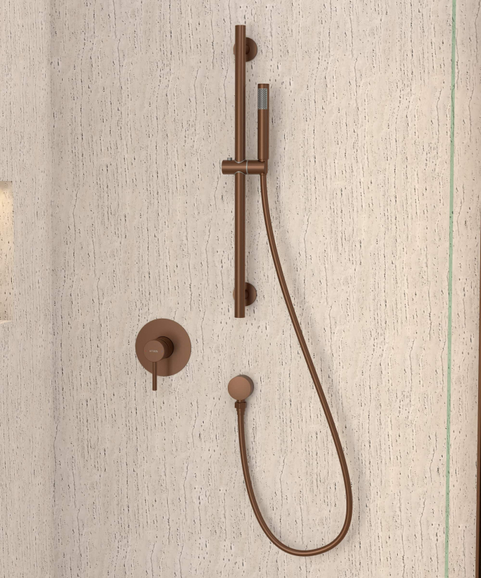 Unterputz-Duscharmatur Set mit Duschstange und Handbrause - Corbeau