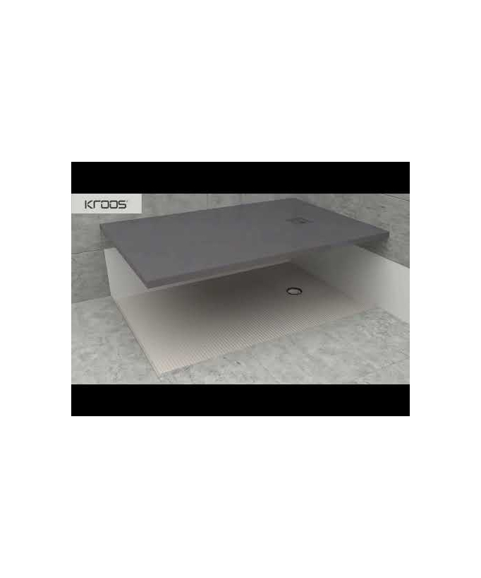 Duschwanne Lichtgrau (RAL 7035), Glatt-Finish Stone SMART, farblich passender Ablaufrost
