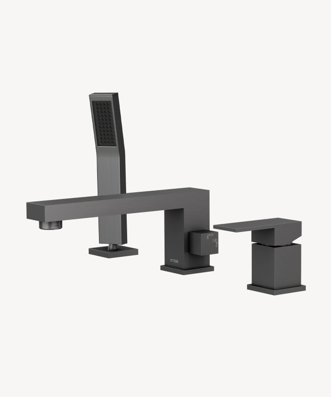 3-Loch Wannenrandarmatur Gun Metal – Sirius