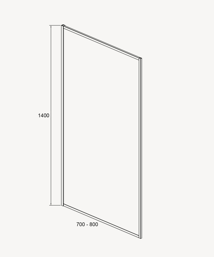 Guadra Feste Badewannen-Abtrennung aus Einscheiben-Sicherheitsglas mit Chromrahmen