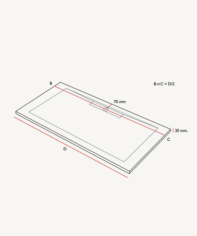 Duschwanne Mokka, Glatt-Finish Stone SIDE, farblich passender Ablaufrost
