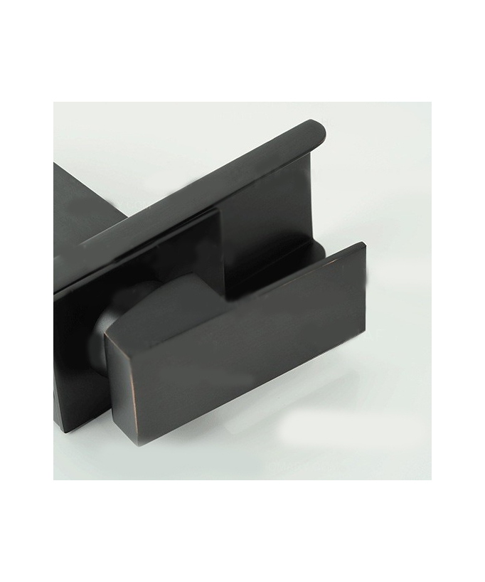 Waschtischarmatur modern, massiv Messing, Schwarz matt